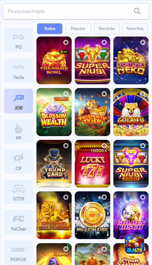 JDB Mobile Game App
